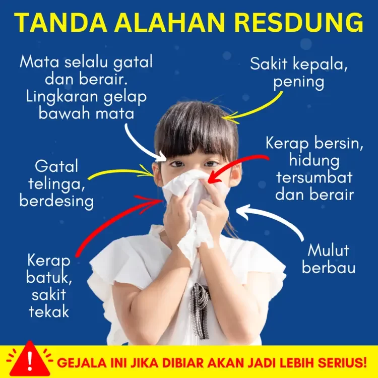 Mata gatal dan berair. Lingkaran gelap bawah mata